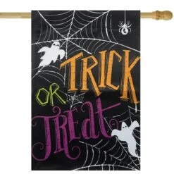 Northlight 28" X 40" Spider Webs & Ghosts Trick Or Treat Outdoor Garden Flag