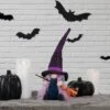Northlight 15" Black & Purple Halloween Gnome Witch With Broom -Halloween Decor Shop D668701S 1