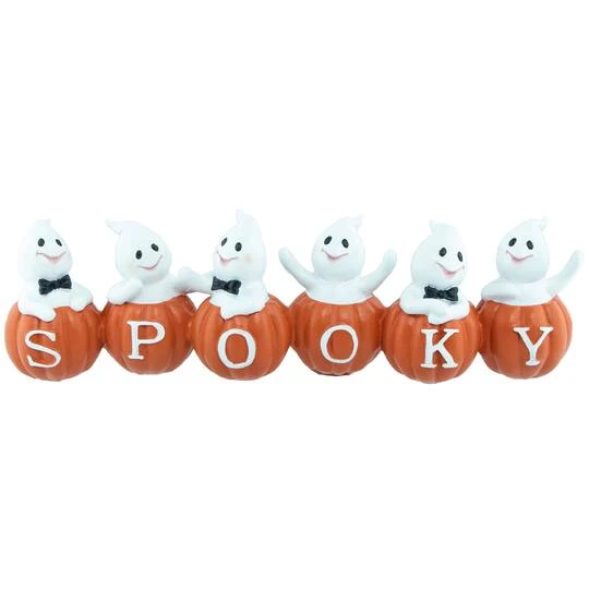 Northlight 15.5" Ghosts And Pumpkins "Spooky" Halloween Decoration 1 Northlight 15.5" Ghosts And Pumpkins "Spooky" Halloween Decoration