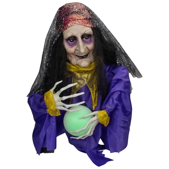 Northlight 20" Lighted & Animated Fortune Teller Halloween Decoration 2 Northlight 20" Lighted & Animated Fortune Teller Halloween Decoration - Image 2
