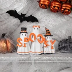 Northlight 9.5" Spooky Ghost Trio Halloween Decoration 8 Northlight 9.5" Spooky Ghost Trio Halloween Decoration -Halloween Decor Shop D668712S 2