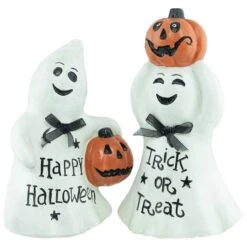 Northlight 7.75" "Happy Halloween" & "Trick Or Treat" Ghost Decorations Set -Halloween Decor Shop D668713S 1 1