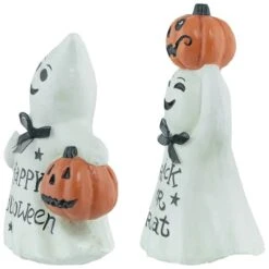 Northlight 7.75" "Happy Halloween" & "Trick Or Treat" Ghost Decorations Set -Halloween Decor Shop D668713S 4