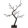 Northlight 15" LED Lighted Black Weeping Halloween Twig Tree, Orange Lights