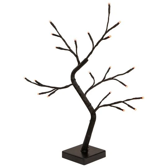 Northlight 15" LED Lighted Black Weeping Halloween Twig Tree, Orange Lights 4 Northlight 15" LED Lighted Black Weeping Halloween Twig Tree, Orange Lights - Image 4