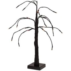 Northlight 24" LED Lighted Black Weeping Halloween Twig Tree, Orange Lights -Halloween Decor Shop D668716S 3
