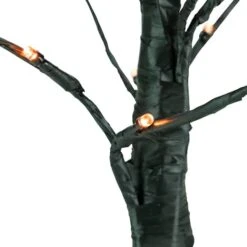Northlight 24" LED Lighted Black Weeping Halloween Twig Tree, Orange Lights -Halloween Decor Shop D668716S 4