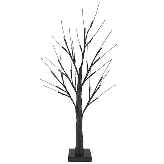 Northlight 24" LED Lighted Black Halloween Twig Tree, Warm White Lights 1 Northlight 24" LED Lighted Black Halloween Twig Tree, Warm White Lights