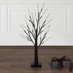 Northlight 24" LED Lighted Black Halloween Twig Tree, Warm White Lights 9 Northlight 24" LED Lighted Black Halloween Twig Tree, Warm White Lights -Halloween Decor Shop D668717S 2