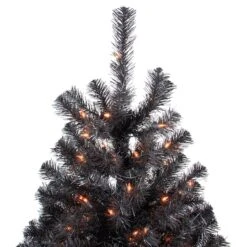 Northlight 4ft. Pre-Lit Black Noble Spruce Artificial Halloween Tree, Orange Lights 8 Northlight 4ft. Pre-Lit Black Noble Spruce Artificial Halloween Tree, Orange Lights -Halloween Decor Shop D668722S 2