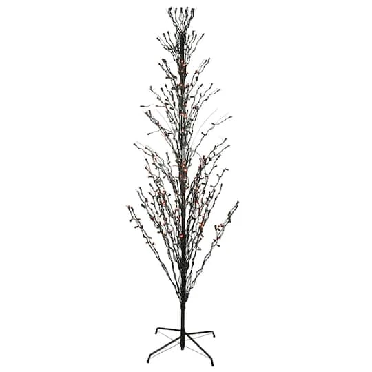 Northlight 6ft. Pre-Lit Black Cascade Outdoor Halloween Twig Tree, Orange Lights 2 Northlight 6ft. Pre-Lit Black Cascade Outdoor Halloween Twig Tree, Orange Lights - Image 2