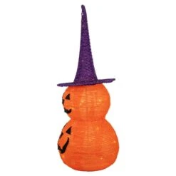 Northlight 30" Pop Up Lighted Tinsel Stacked Jack-O-Lanterns Halloween Decoration -Halloween Decor Shop D668732S 3