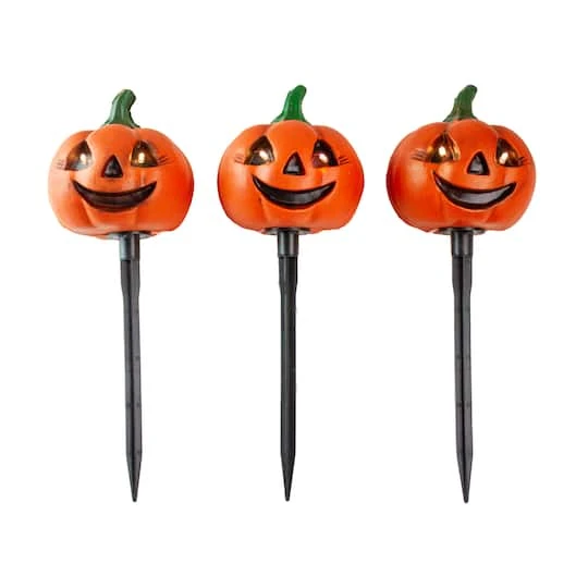 Northlight Lighted Jack-o-Lantern Halloween Pathway Markers Set, 3ct. 2 Northlight Lighted Jack-o-Lantern Halloween Pathway Markers Set, 3ct. - Image 2