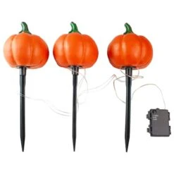 Northlight Lighted Jack-o-Lantern Halloween Pathway Markers Set, 3ct. 7 Northlight Lighted Jack-o-Lantern Halloween Pathway Markers Set, 3ct. -Halloween Decor Shop D668736S 3