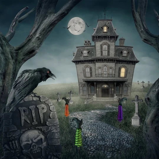 Northlight Striped Witch Leg Halloween Pathway Markers Set, 3ct. 3 Northlight Striped Witch Leg Halloween Pathway Markers Set, 3ct. - Image 3