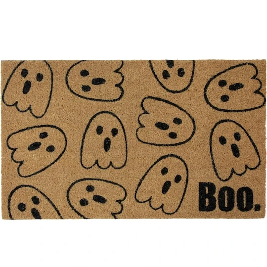 Northlight Natural Coir Boo With Ghosts Halloween Doormat 1 Northlight Natural Coir Boo With Ghosts Halloween Doormat