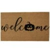 Northlight Natural Coir Pumpkin Welcome Halloween Doormat 19 Northlight Natural Coir Pumpkin Welcome Halloween Doormat -Halloween Decor Shop D668823S 1