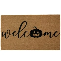 Northlight Natural Coir Pumpkin Welcome Halloween Doormat