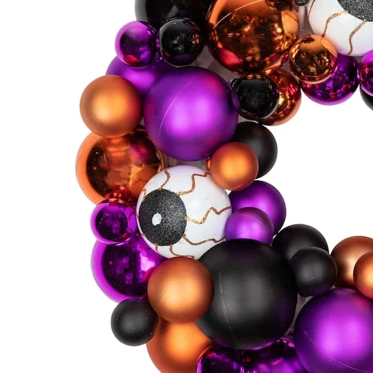 Northlight 13'' Unlit Shatterproof Ball Ornament Halloween Wreath 3 Northlight 13'' Unlit Shatterproof Ball Ornament Halloween Wreath - Image 3