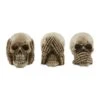 2" See, Hear, Or Speak No Evil Skulls Set -Halloween Decor Shop D670401S 1