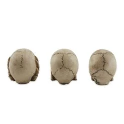 2" See, Hear, Or Speak No Evil Skulls Set -Halloween Decor Shop D670401S 2