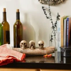2" See, Hear, Or Speak No Evil Skulls Set -Halloween Decor Shop D670401S 4